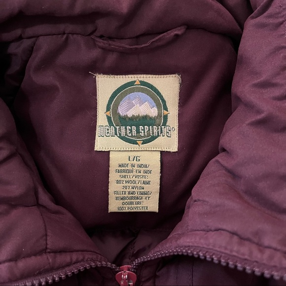 Burgundy Vintage Wool Winter Jacket - Picture 8 of 9